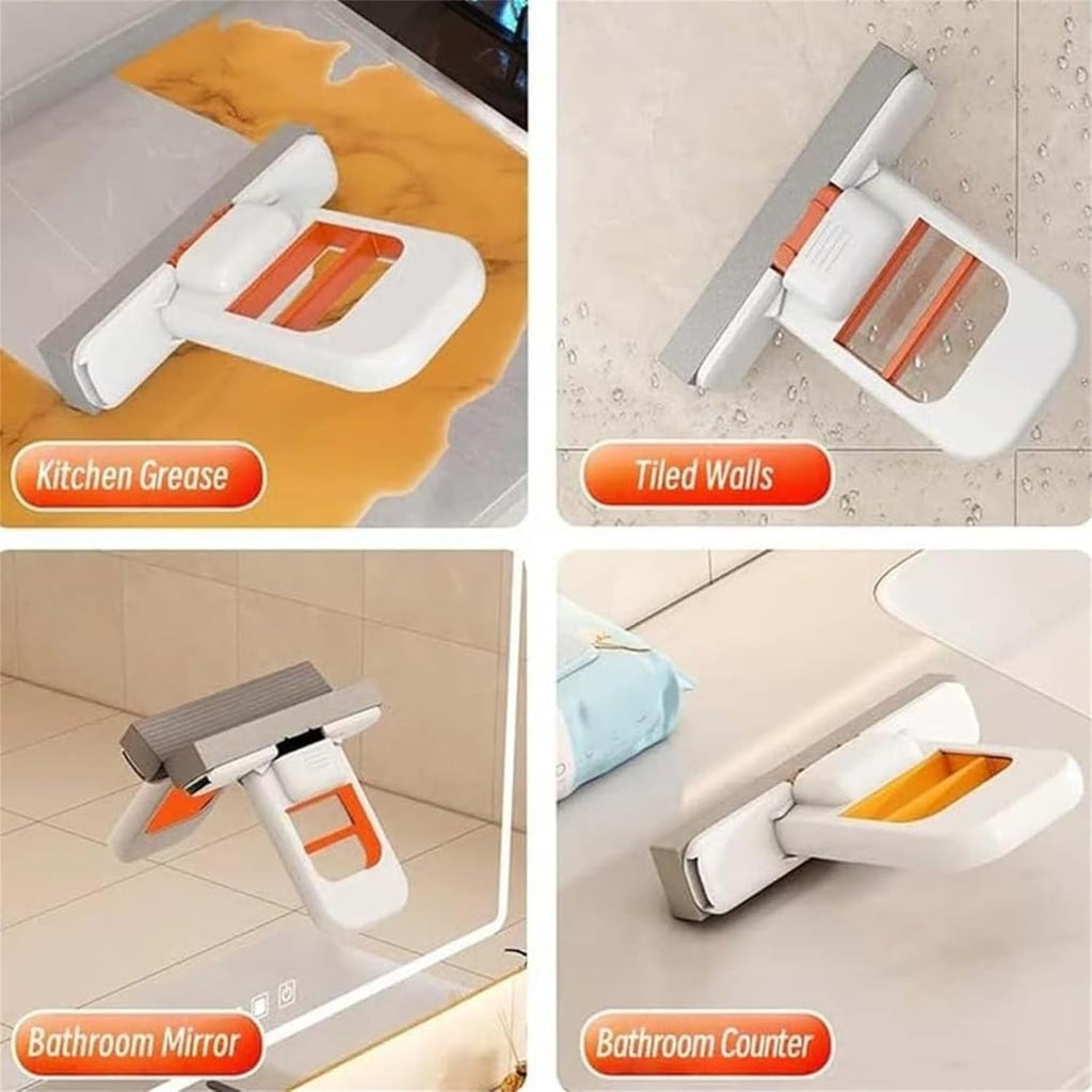 Mini Foldable Desktop Mop – Handheld Self-Squeeze Sponge Cleaner for Wet & Dry Use – Compact Cleaning Tool for Kitchen, Bathroom & Small Spaces